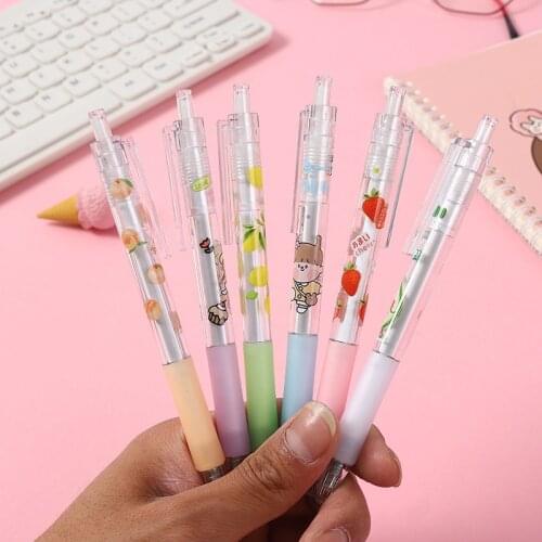 1 Pieces Lytwtws Cute Kawaii Creative Cartoon INS Fruit Student School Office Stationery Press Gel Pen