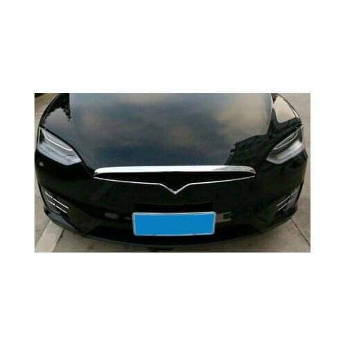ABS Chrome Front Hood Cover Trim 1pcs For Tesla Model X 2016-2018
