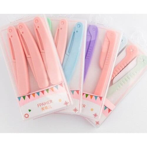 3 Pieces Foldable Eyebrow Trimmer Set for Women Beginner Makeup Tool E513