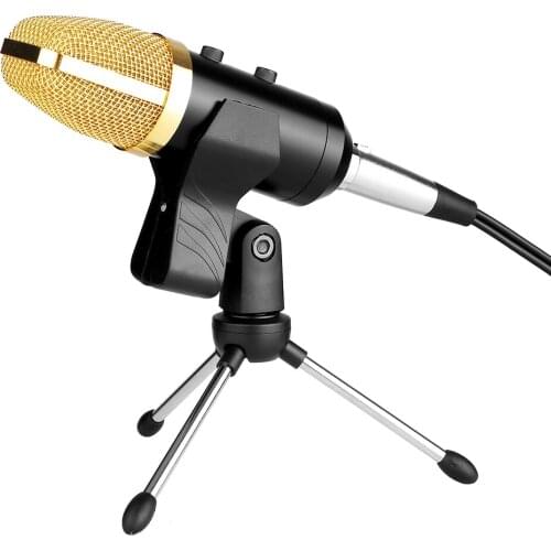 USB Condenser Microphone Wired Desktop Sound Recording Microphone Cardioid Directivity Mic with Tripod Stand for PC Laptop