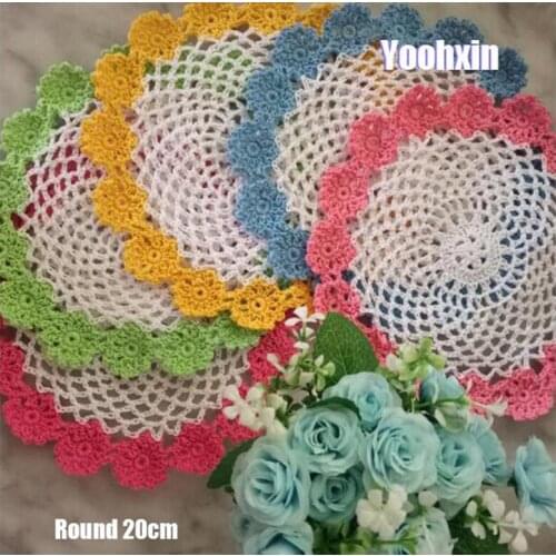 NEW Lace Round cotton table place mat pad Cloth crochet placemat cup mug Christmas tea coffee coaster dining glass doily kitchen