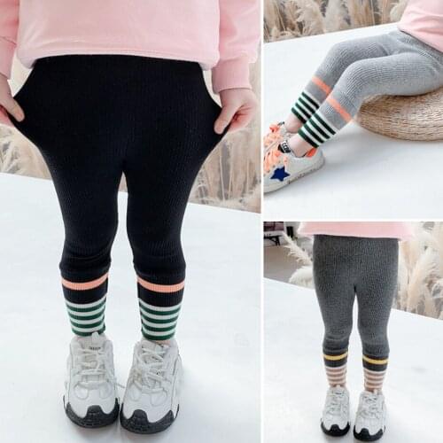 Girls Leggings Rainbow Leggings for Kids Striped Baby Girl Leggins Candy Color Children Cute Pants Clothing
