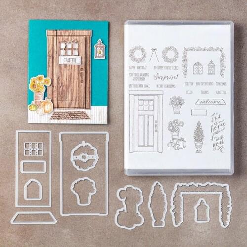 Metal Cutting Dies And Stamps Doors and windows for DIY Scrapbooking Album Paper Cards Decorative Crafts Embossing Die Cuts