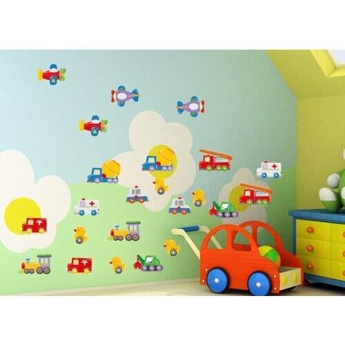 Cute Cars Airplanes Style kids Baby children Home Decor Wall Sticker Paper Art Sticker household articles para casa