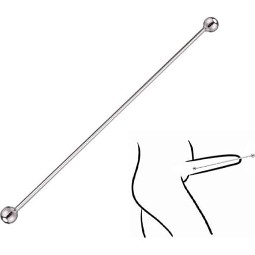 Male stainless steel metal urethral double beads penis plug dilator insert sex toy for man