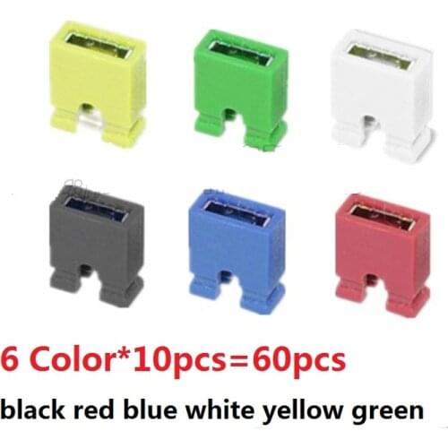 Jumper cap kit set 6 Color*10pcs=60pcs black red blue white yellow green Color Short cut block pack Assorted Short circuit cap