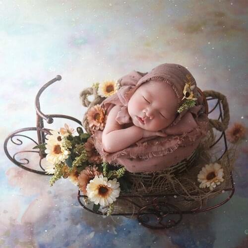 Newborn Set For Photography Wrap Hat Pillow Tieback Baby Photo Props Posing Pillow Lace Hat Photography Props