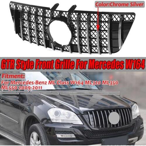 Car Front Grill For Mercedes For Benz ML Class W164 X164 GT Grille 2005-2011 ML300 ML320 ML350 ML400 ML500 ML430 Without Emblem
