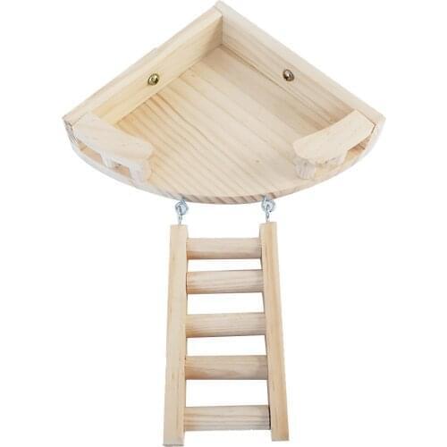 Hamster Platform and Ladder Set Wood Hamster Platform Stand Toy for Guinea Pig Hamster Accessories Hamster Cage