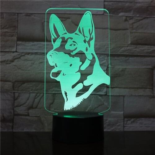 Bedside 3D Lamps Acrylic LED Nightlight Smart Phone 16 Color Control Dog Table Light Party Club Bar Hotel Decoration Kids Gift
