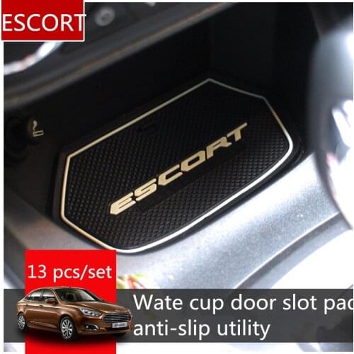 Rubber Mat Door Slot Pad Cup Cushion Groove Mat Lnterior Anti Slip Mat For Ford Escort Car Accessories Styling