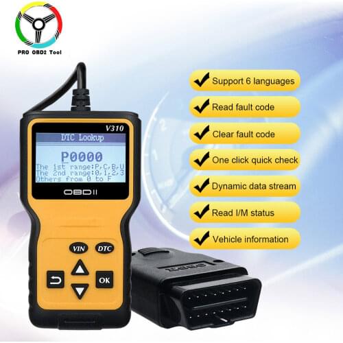 V310 OBD Fault Code Reader Scan Tool OBDII/EOBD Read DTC OBD 2 OBD2 Car Diagnostic Auto Tools scanner VS ELM327 v310