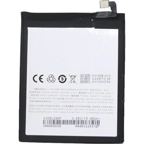 1x 4100mAh / 15.79Wh BT61 ( L edition ) Phone Replacement Battery For Meizy M3 Note L681H L681 L-version Batteries