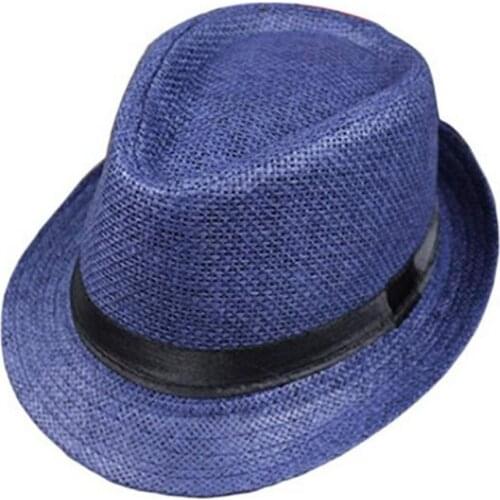 Korean Style Straw Weaving Hat Edge Lovers Cap British Style Papyrus Hat Jazz Hat Mens Outdoor Beach Hat