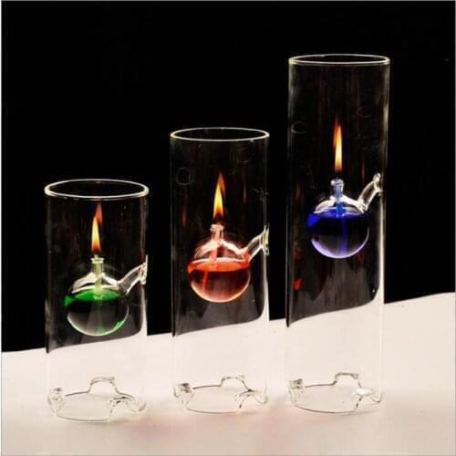 Real Flame Glass Romantic Oil Lamp Bowl Bio Ethanol Table Fire