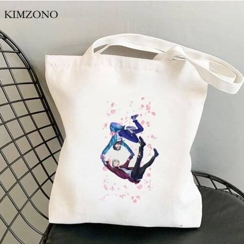 Yuri on Ice shopping bag eco cotton grocery bolsa bolso bolsas de tela bag bolsas reutilizables net sac tissu