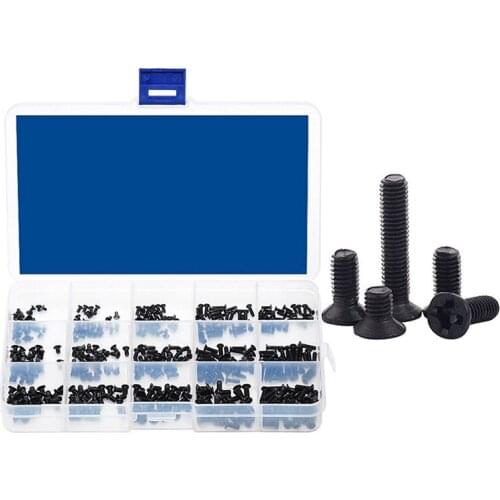 TOP 450Pcs Countersunk Flat Head Mini Screw Set M2 M2.5 M3 Carbon Steel Computer Notebook Laptop Screws Kit