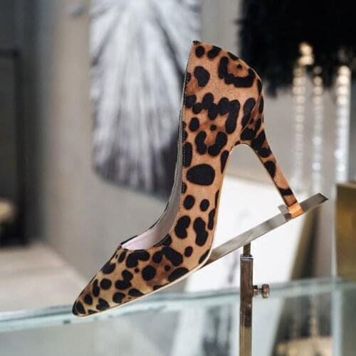 Women Shoes Pumps Sexy High Heels Shoes Autumn Leopard Thin Heels Woman Party Shoes Pointed Toe Single Female Pumps Size 34-42