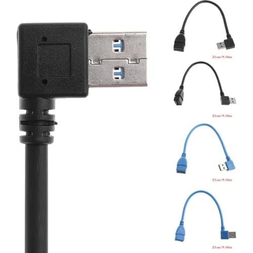 USB 3.0 A Left Angle 90 Degree Male To Female Adapter Cable Extension Cord