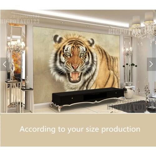 Custom 3 d papel DE parede, domineering tiger for the living room bedroom restaurant background wall waterproof vinyl wallpaper