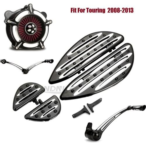Driver Passenger Black Floorboards Brake Shifter Levers Air cleaner Filters For harley 2008-2013 Road king Special FLHRXS