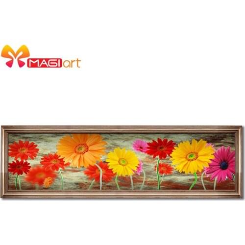 Cross stitch kits Embroidery needlework sets 11CT water soluble canvas patterns 14CT wide chrysanthemum painting-NCMF129