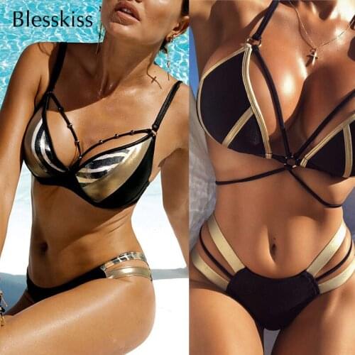 BLESSKISS Sexy Push Up Bikikini Women 2020 Leopard Bandage Brazilian Swimsuit Swimwear Swimming Suit For Ladies Bathing Suit XL