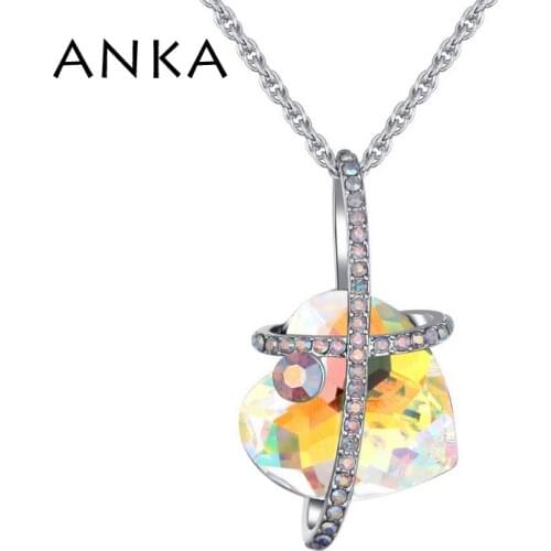 ANKA simple style luxury heart shape pendant crystal necklace for women fashion jewelry necklace crystal from Austria #26161