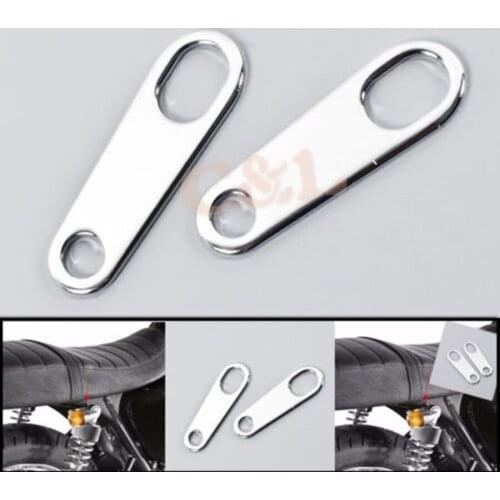 ZORBYZ 2X Motorcycle Silver Rear Turn Signal Relocater Holder Shock Bracket For Old School Cafe Racer