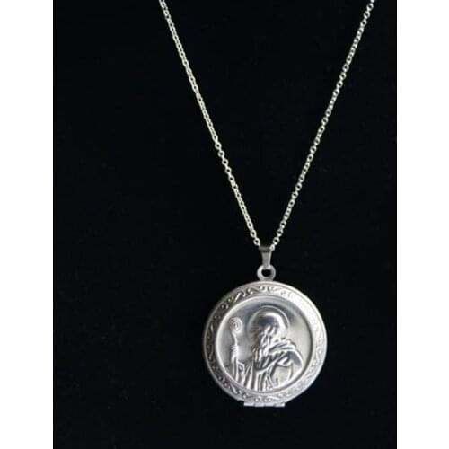 1pc Cute Jesus Photo Frame Pendant Necklace Stainless Steel Charms Locket Necklaces Women Men Memorial Jewelry