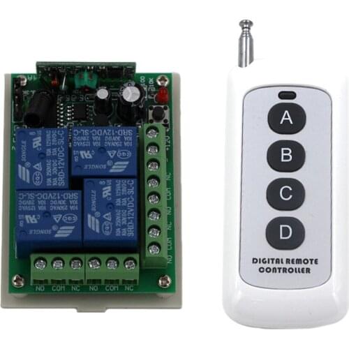 1000M DC 12V 24V 4 CH 4CH RF Wireless Remote Control Switch System Wireless LED Switch Transmitter Receiver Module 315 / 433 MHz