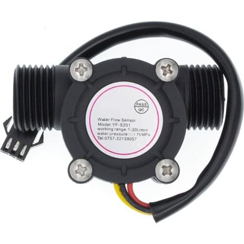 12V Water Flow Sensor DC 5-18V Flowmeter Hall Flow Sensor Water Control Liquid Flow Sensor Switch 1-30L/min 2.0MPa YF-S201
