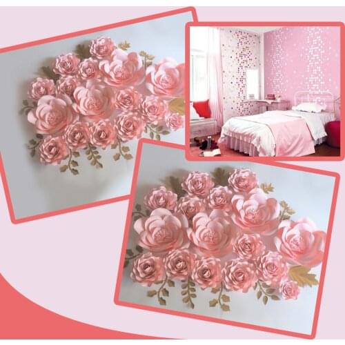 DIY 16PCS Giant Paper Flowers 11 Leaves Flores Artificiales Fleur Artificielle Wedding & Event Backdrop Party Baby Nursery
