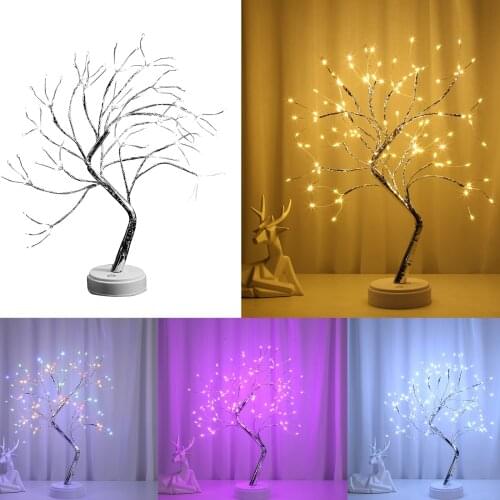 20 inch Tabletop Bonsai Tree Light, Touch Switch 108 LED Copper Wire Lamp Decorative Light Night Light