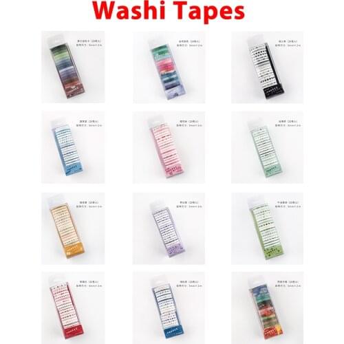 20Pcs/Pack Multicolors Washi Tape Decorative Adhesive Tape Sticker For Scrapbooking Diary Stationery School Supply Masking Tape