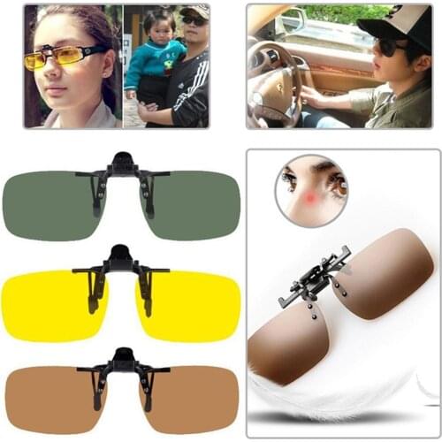 3 Models Nearsightedness Clips Sunglasses Clip Eyewear & Accessories Sun Visor with Box and Cloth for Driving Sunglasses