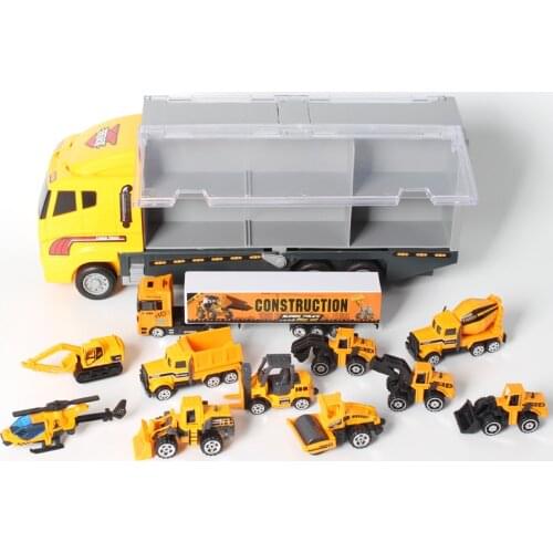 4 Styles Classic Alloy Engineering Fire Container Truck Model Diecast Vehicle Educational Toys Car for Boys Kids