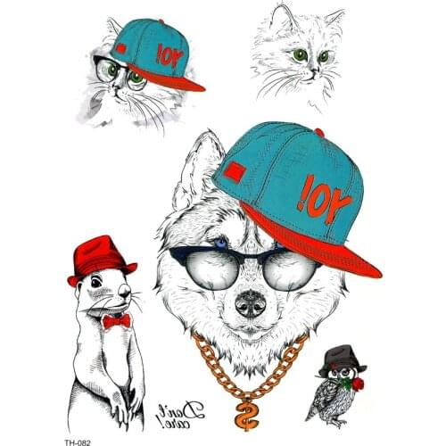 5pcs Fashion White Cat Waterproof Temporary Tattoos Men Animals Tatouage Temporaire Femme The Flash Tatoo stickers