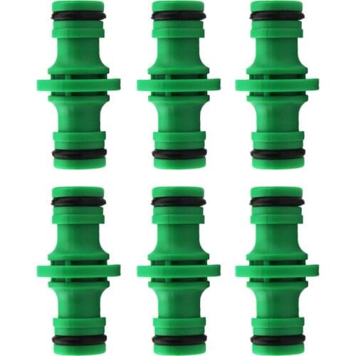 6pcs 1/2 Inch and 3/4 Inch 2 in 1 Double Male Plastic Garden Hose Connector Extender for Join Garden Hose Pipe Tube