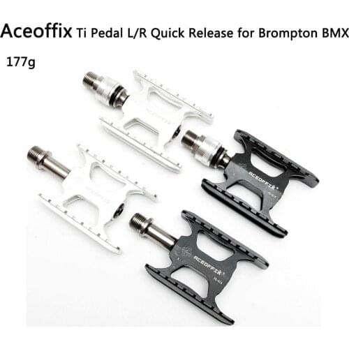 Aceoffix Pedal for Brompton Bike Ti Pedal 3 Bearing Titanium Aluminum Quick Release Pedal Mks Bike Parts