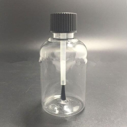 50ml Clear Essential Oil Bottle With Brush Cap 50ml clear Empty PET Nail Polish Bottle F070