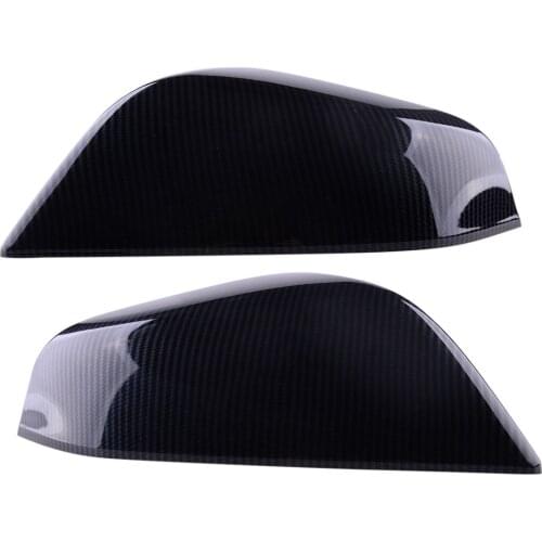 2Pcs Car ABS Carbon Fiber Style Rearview Side Mirror Cover Trim Housing Fit for Tesla Model S 2014 2015 2016 2017 2018