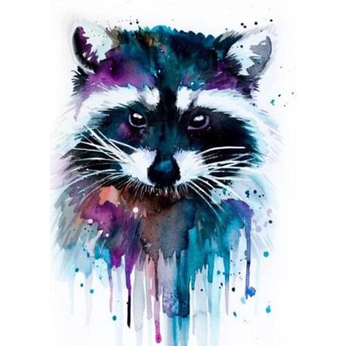 Colors little raccoon fox orangutan Diamond Painting Animal Round Full Drill DIY Mosaic Embroidery 5D Cross Stitch gifts BY603