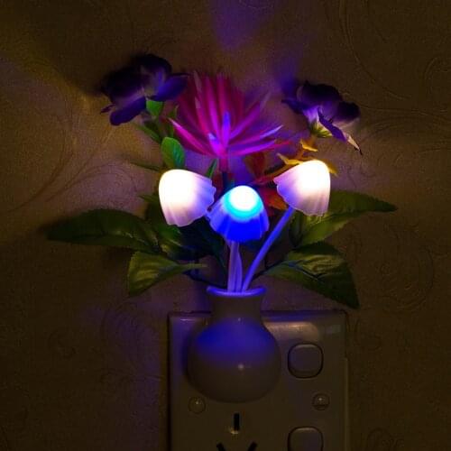 Colorful LED Night Light Lamp Mushroom Romantic Flower Night Lighting For Home Art Decor Illumination Party Supplies US Plug