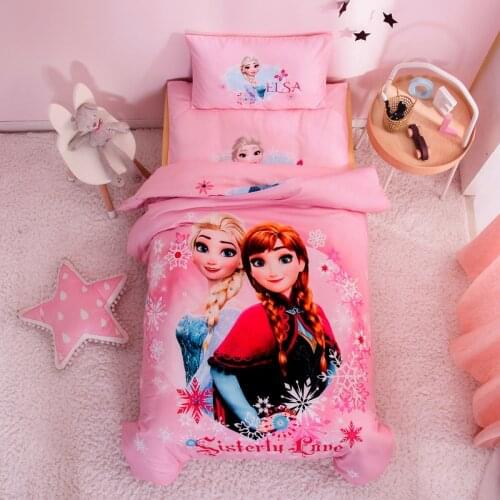 Elsa and Anna Princess duvet cover 3d bedding for girls bedroom decor cotton coverlets baby toddler crib cot bed sets comforter