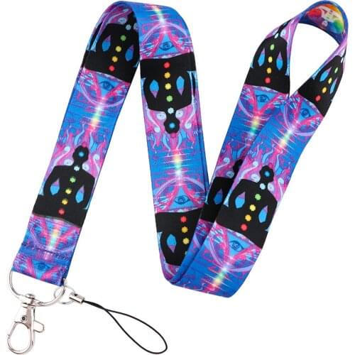 ER1060 Fashion Yoga Painting Art Lanyards For Keys ID Card Pass Gym Mobile Phone USB Badge Holder DIY Hang Rope