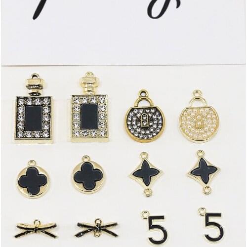 Alloy charms Perfume bottle/bow-knot shape 30pcs/lot diy jewelry earring/necklace/bracelet pendants accessory