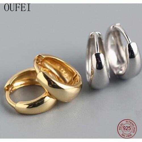 Hoop Earring Round 925 Sterling Silver Earrings For Women Luxury Accessories Fine Jewelry Earrings