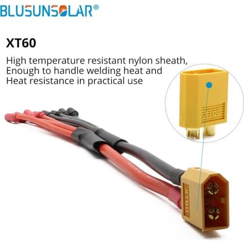 50pcs/lot Hot Selling XT60 Female Connector To 4 OR 6* 3.5mm Banana Parallel Charger Cable Extension Y Splitter DZ0132 Solar