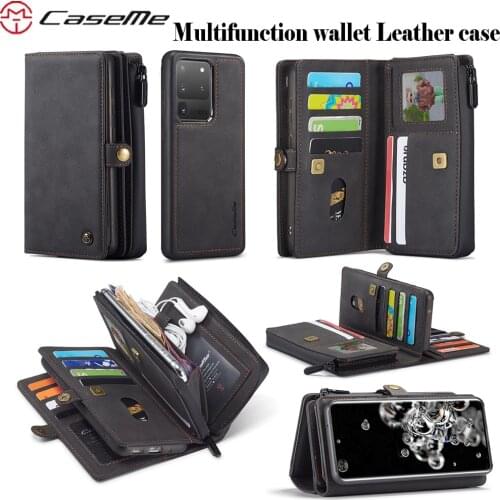 CaseMe Wallet For Samsung Galaxy A51 A71 4G S20 Ultra Note 20 10 Plus Multifunction Detachable Business Leather Cover Phone Case